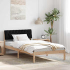 Bedframe 100x200 cm massief grenenhout bruin zwart