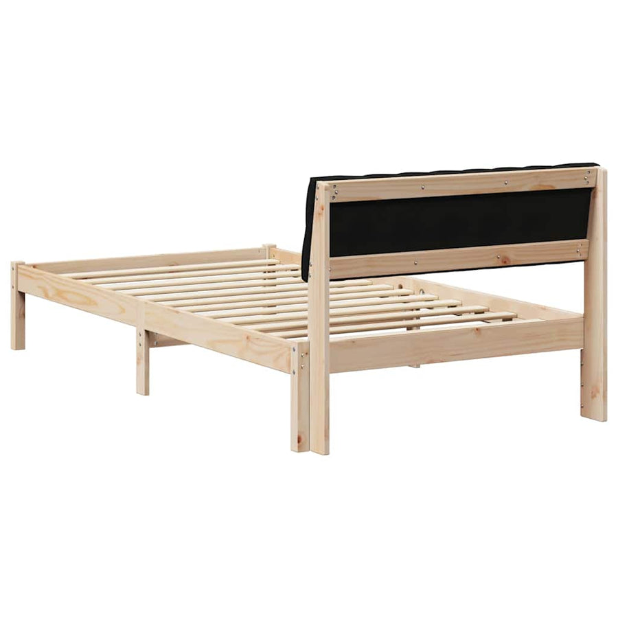 Bedframe Bruin en zwart 100 x 200 cm Massief grenenhout