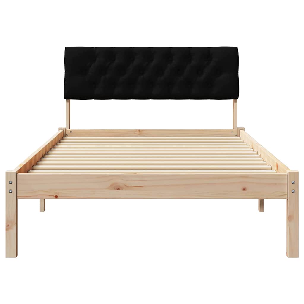 Bedframe Bruin en zwart 100 x 200 cm Massief grenenhout