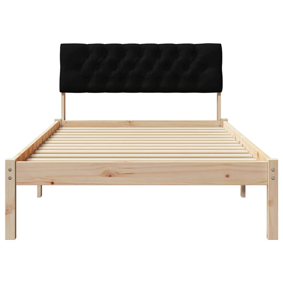 Bedframe Bruin en zwart 100 x 200 cm Massief grenenhout
