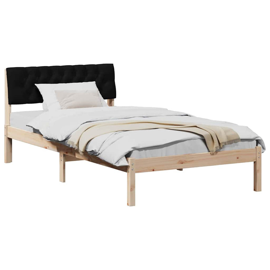 Bedframe Bruin en zwart 100 x 200 cm Massief grenenhout