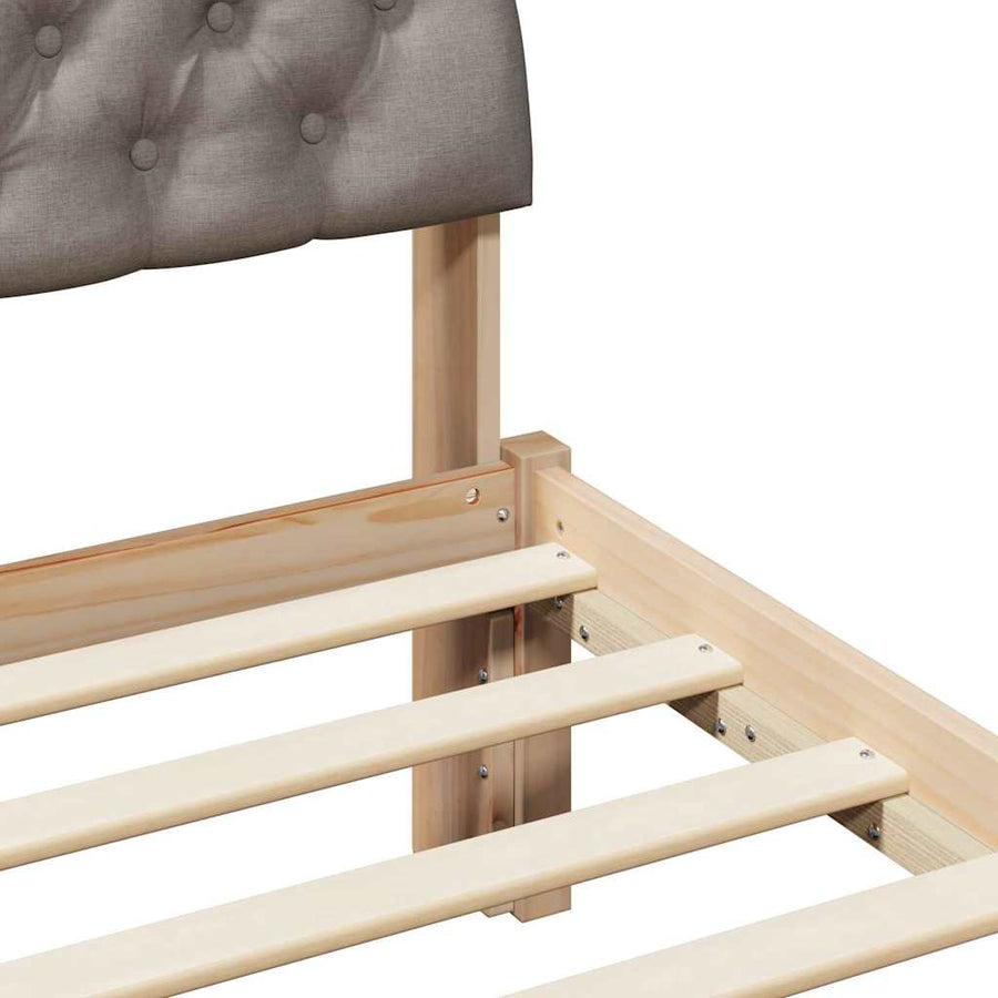 Bedframe Bruin en taupe 100 x 200 cm Massief grenenhout
