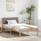 Bedframe massief grenenhout 100x200 cm bruin taupe