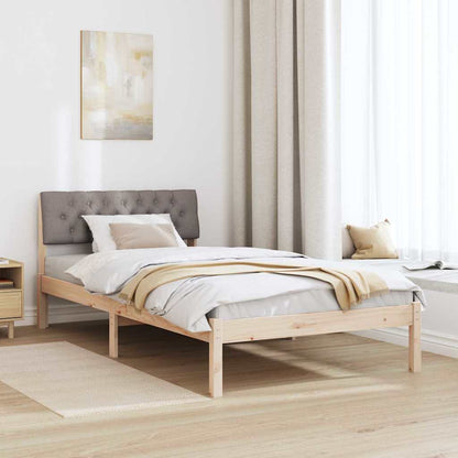 Bedframe Bruin en taupe 100 x 200 cm Massief grenenhout