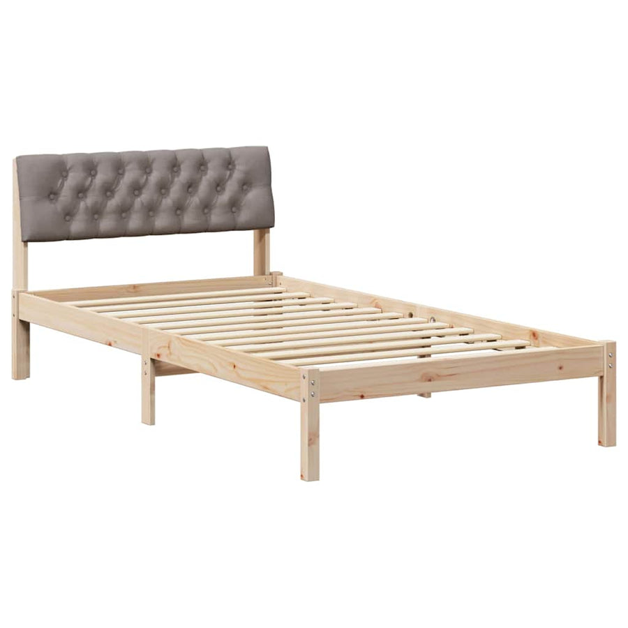 Bedframe Bruin en taupe 100 x 200 cm Massief grenenhout