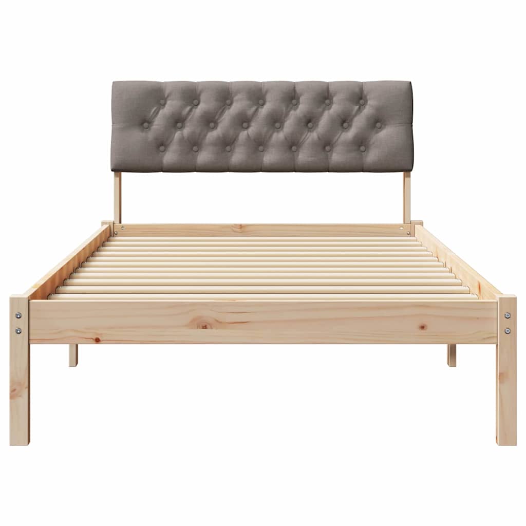 Bedframe Bruin en taupe 100 x 200 cm Massief grenenhout