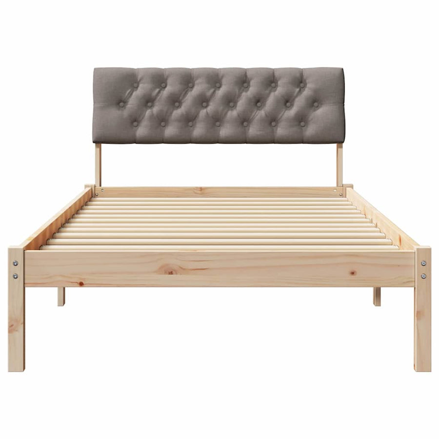 Bedframe Bruin en taupe 100 x 200 cm Massief grenenhout