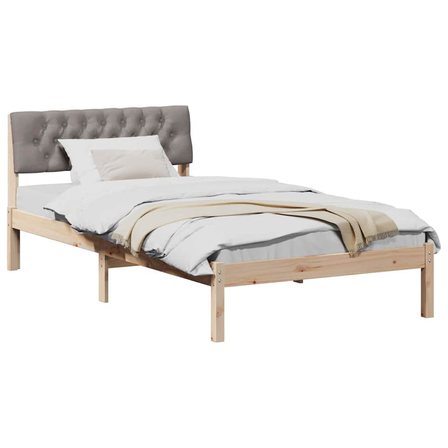 Bedframe Bruin en taupe 100 x 200 cm Massief grenenhout