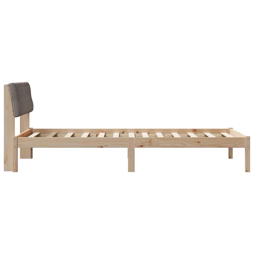 Bedframe Bruin en taupe 100 x 200 cm Massief grenenhout