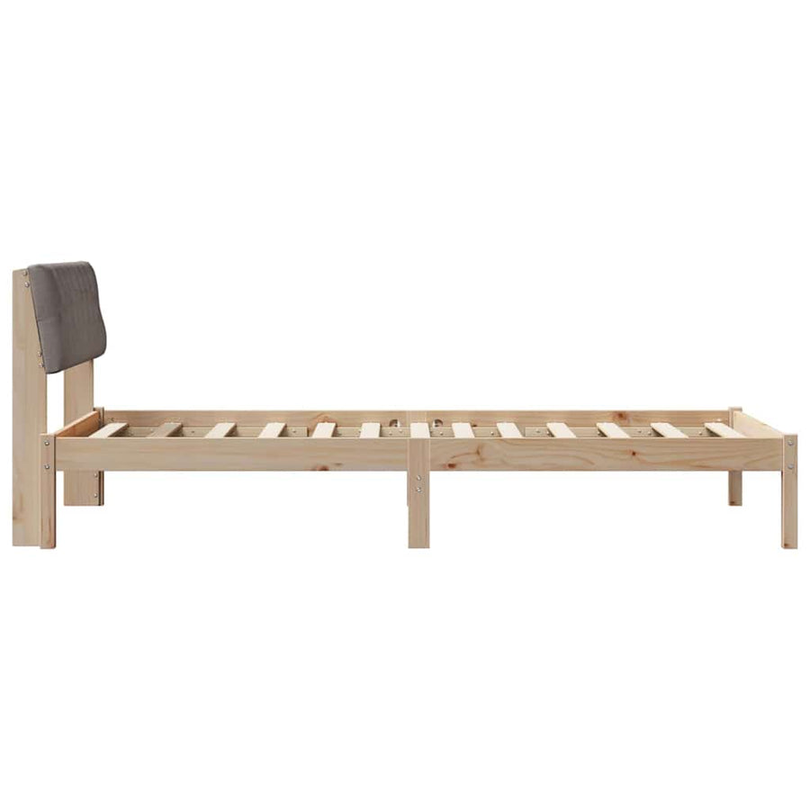 Bedframe Bruin en taupe 100 x 200 cm Massief grenenhout