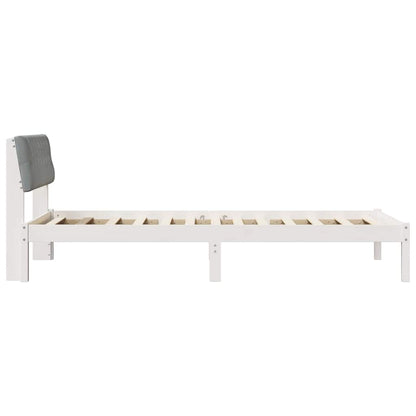 Bedframe Wit en lichtgrijs 100 x 200 cm Massief grenenhout