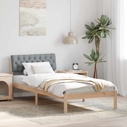 Bedframe Bruin en lichtgrijs 90 x 200 cm Massief grenenhout