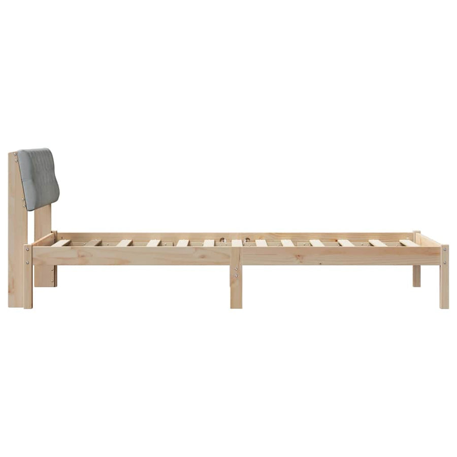 Bedframe Bruin en lichtgrijs 90 x 200 cm Massief grenenhout