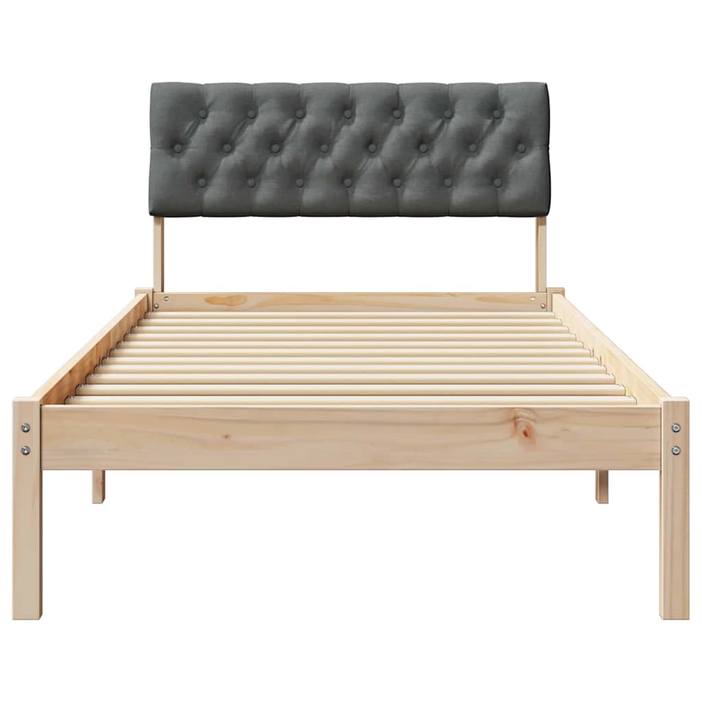 Bedframe Bruin en donkergrijs 90 x 200 cm Massief grenenhout