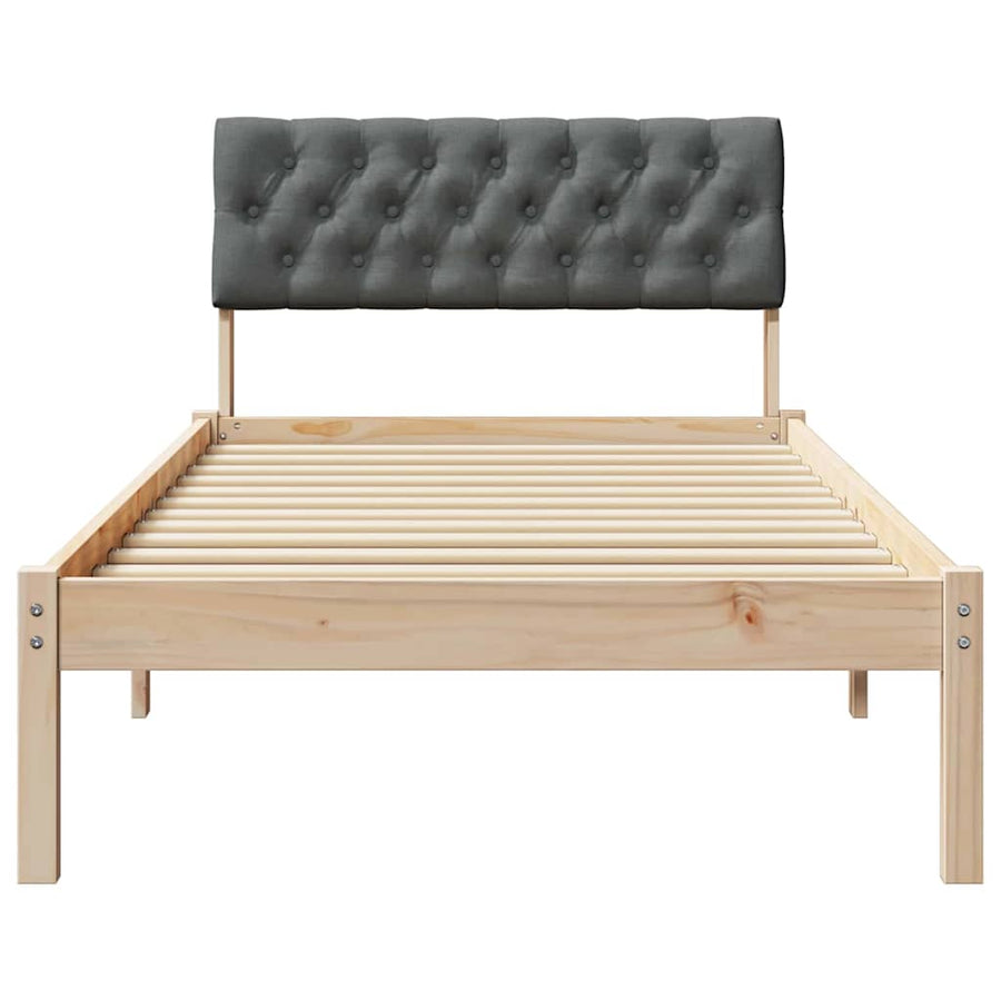 Bedframe Bruin en donkergrijs 90 x 200 cm Massief grenenhout
