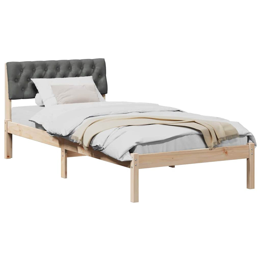 Bedframe Bruin en donkergrijs 90 x 200 cm Massief grenenhout