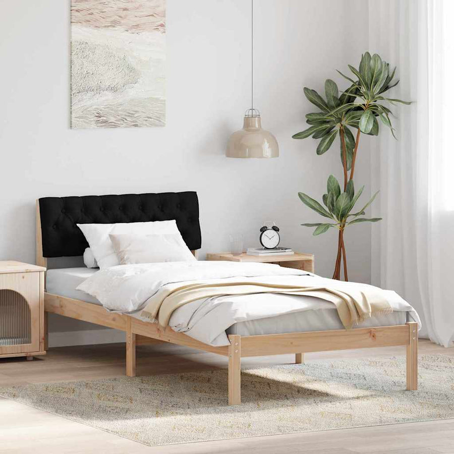 Bedframe Bruin en zwart 90 x 200 cm Massief grenenhout