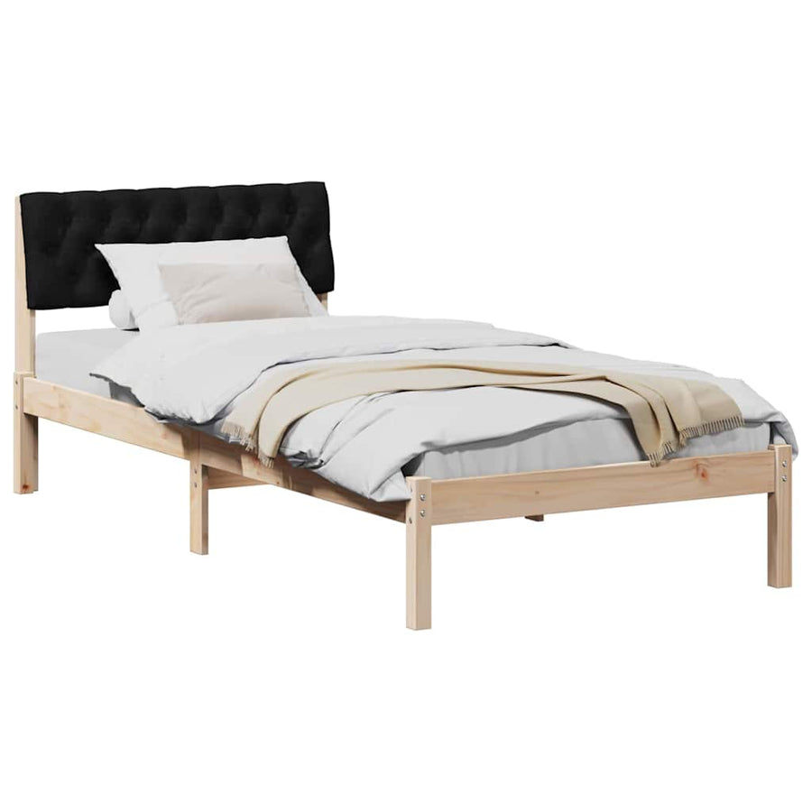 Bedframe Bruin en zwart 90 x 200 cm Massief grenenhout