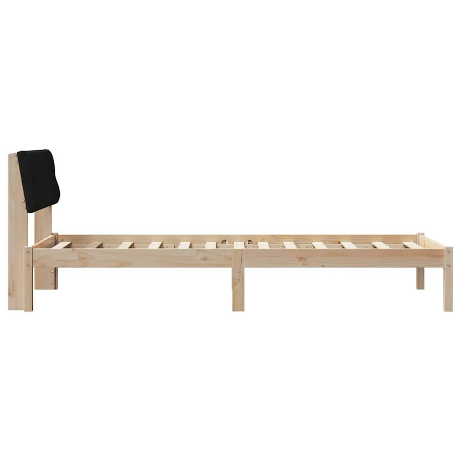 Bedframe Bruin en zwart 90 x 200 cm Massief grenenhout