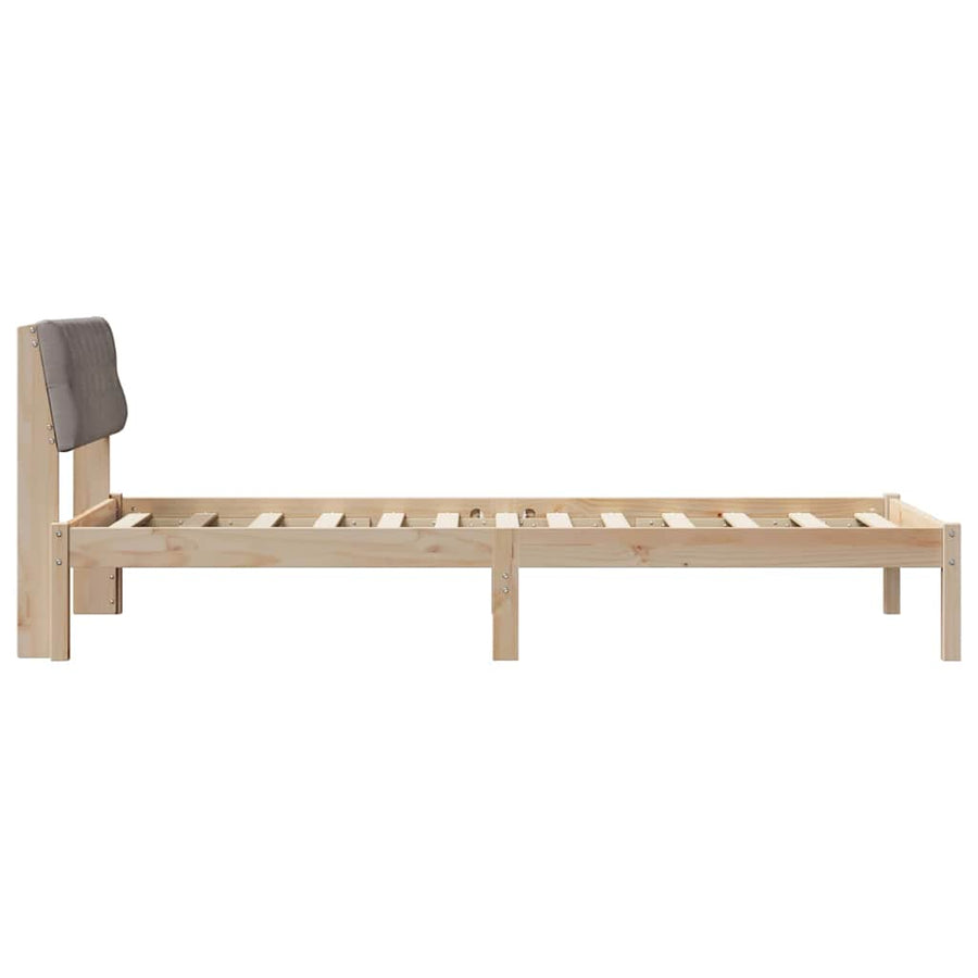 Bedframe Bruin en taupe 90 x 200 cm Massief grenenhout