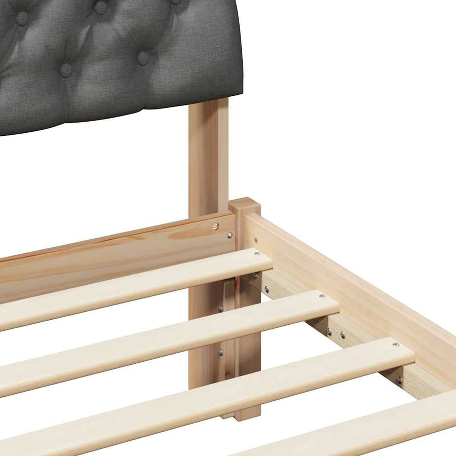 Bedframe Bruin en donkergrijs 80 x 200 cm Massief grenenhout