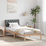 Bedframe 80x200 cm massief grenenhout bruin donkergrijs
