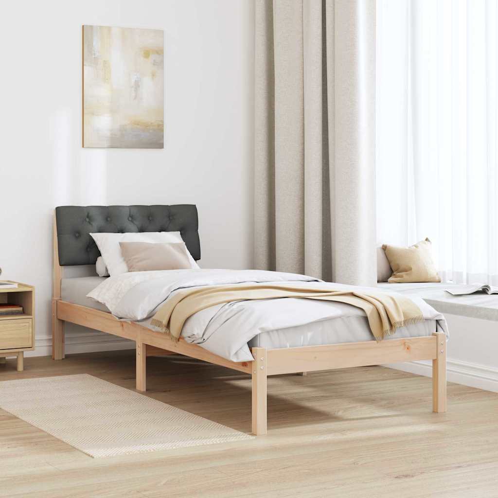 Bedframe Bruin en donkergrijs 80 x 200 cm Massief grenenhout