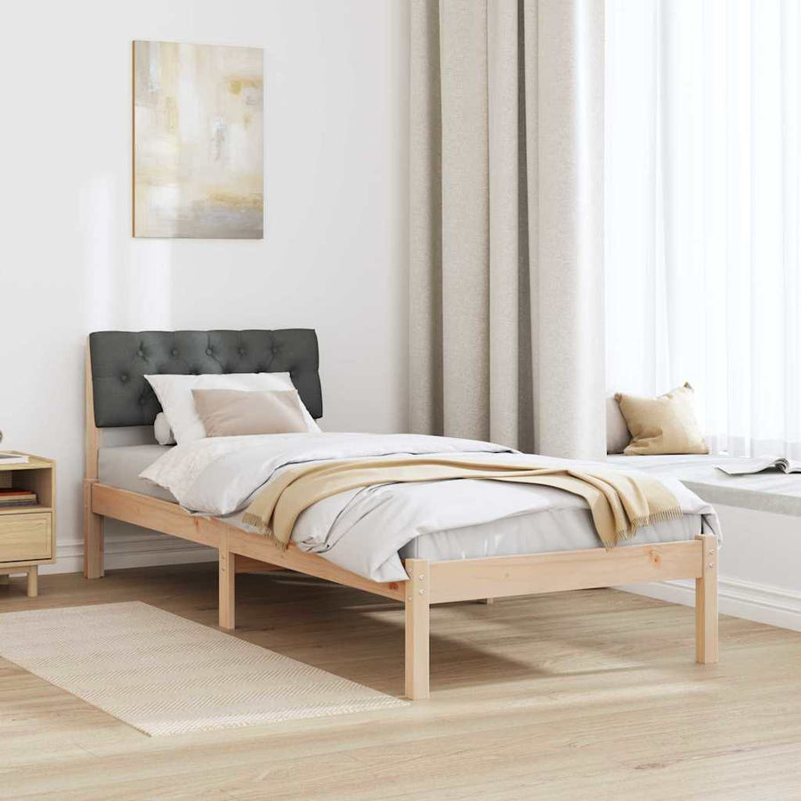 Bedframe Bruin en donkergrijs 80 x 200 cm Massief grenenhout