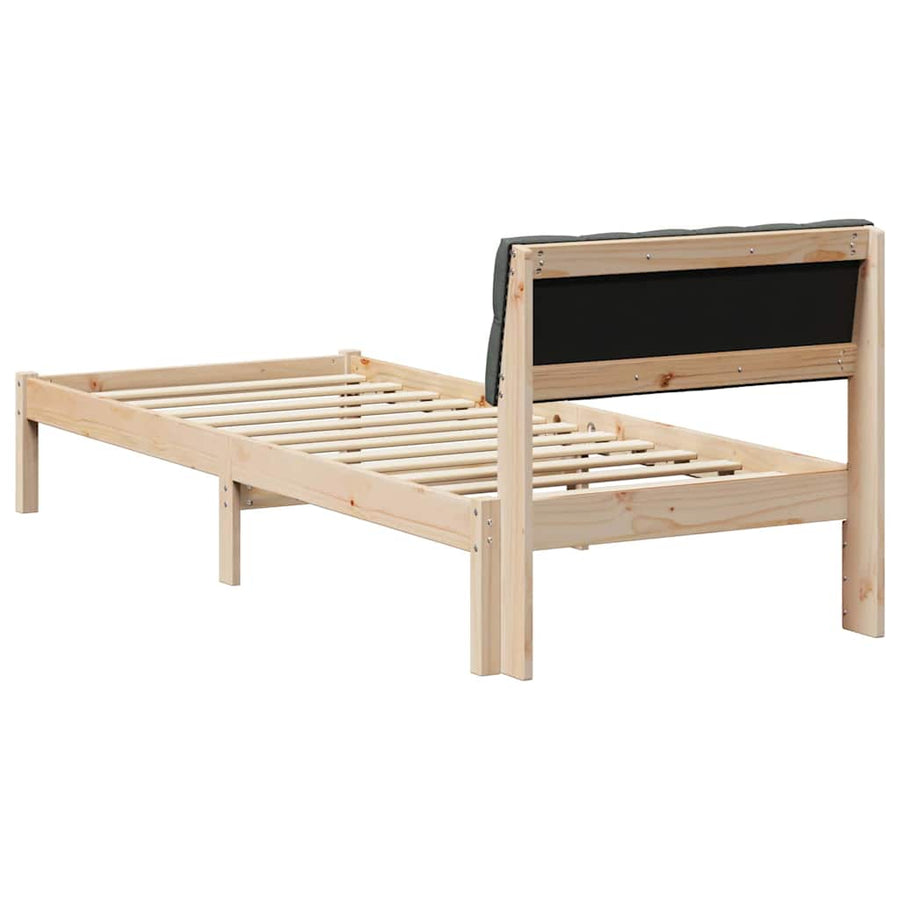 Bedframe Bruin en donkergrijs 80 x 200 cm Massief grenenhout
