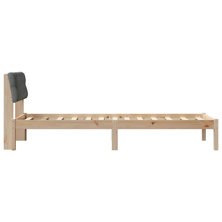 Bedframe Bruin en donkergrijs 80 x 200 cm Massief grenenhout