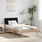 Bedframe 80x200 cm massief grenenhout bruin zwart