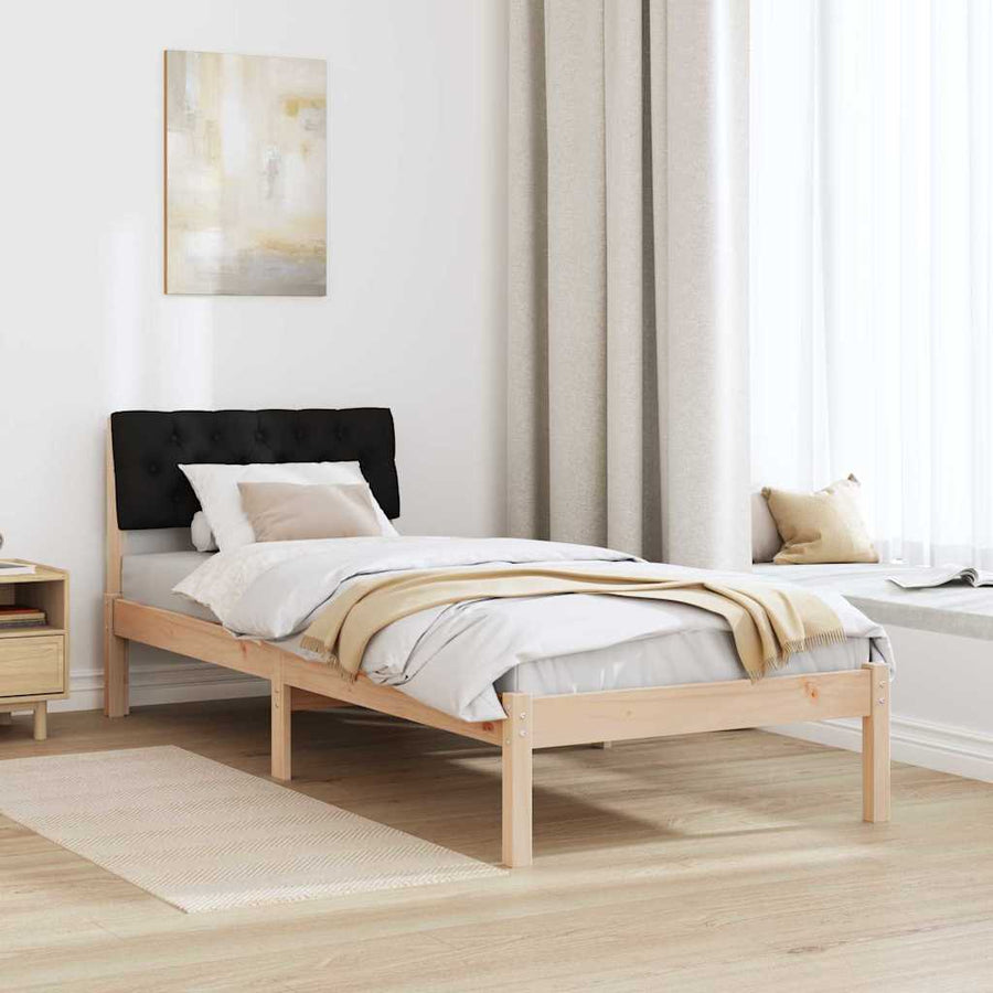 Bedframe Bruin en zwart 80 x 200 cm Massief grenenhout