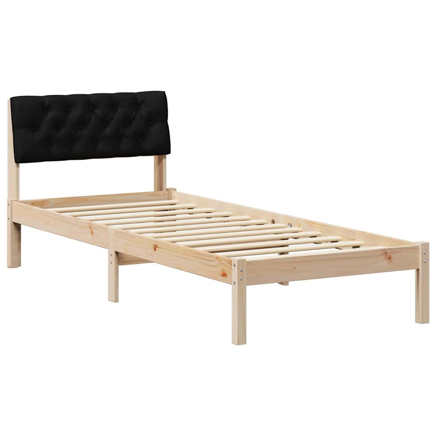 Bedframe Bruin en zwart 80 x 200 cm Massief grenenhout