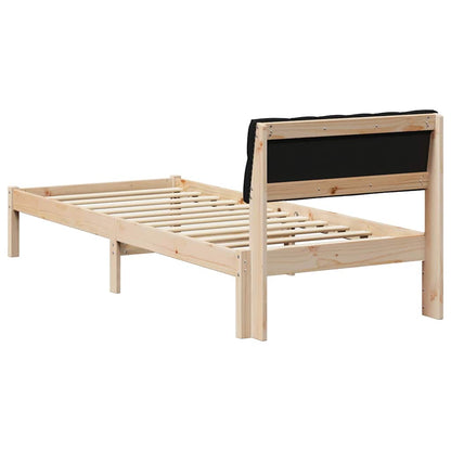 Bedframe Bruin en zwart 80 x 200 cm Massief grenenhout