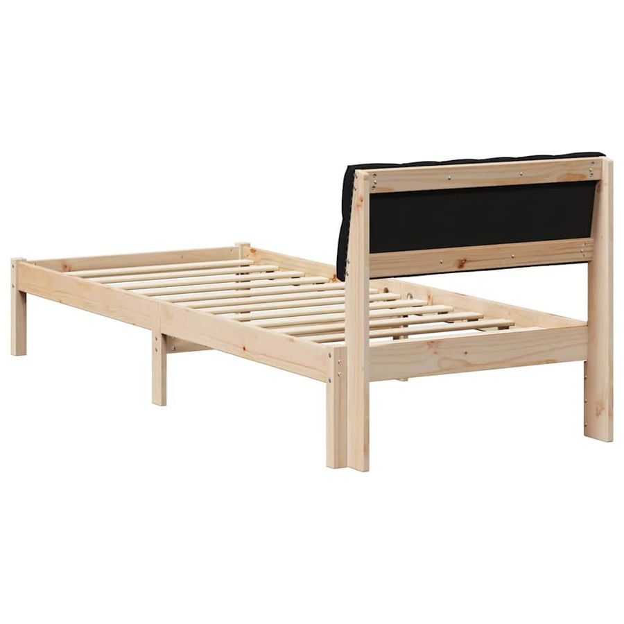Bedframe Bruin en zwart 80 x 200 cm Massief grenenhout