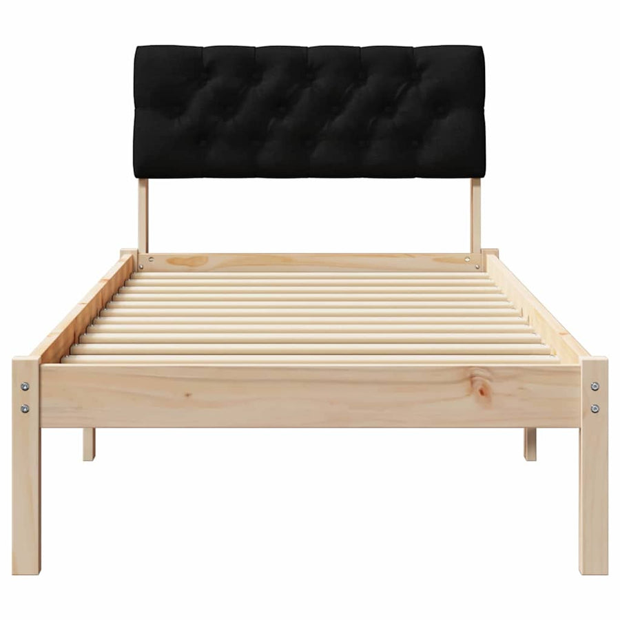 Bedframe Bruin en zwart 80 x 200 cm Massief grenenhout