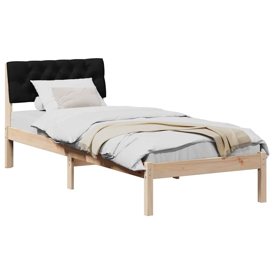 Bedframe Bruin en zwart 80 x 200 cm Massief grenenhout
