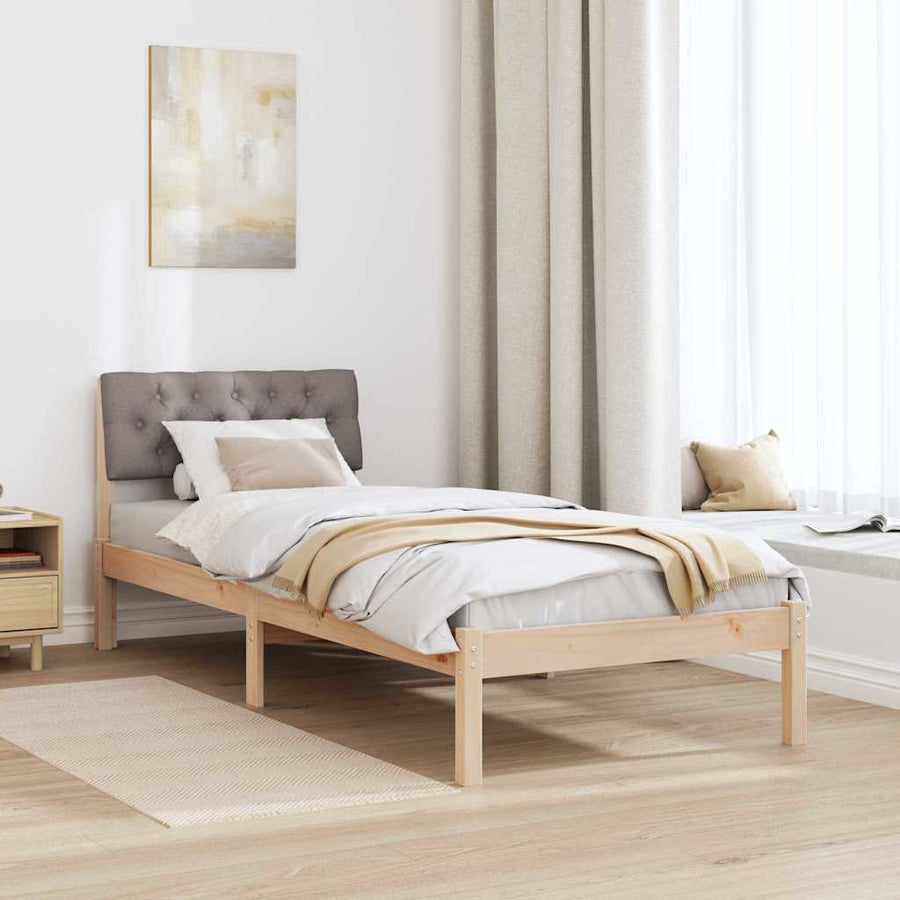 Bedframe Bruin en taupe 80 x 200 cm Massief grenenhout