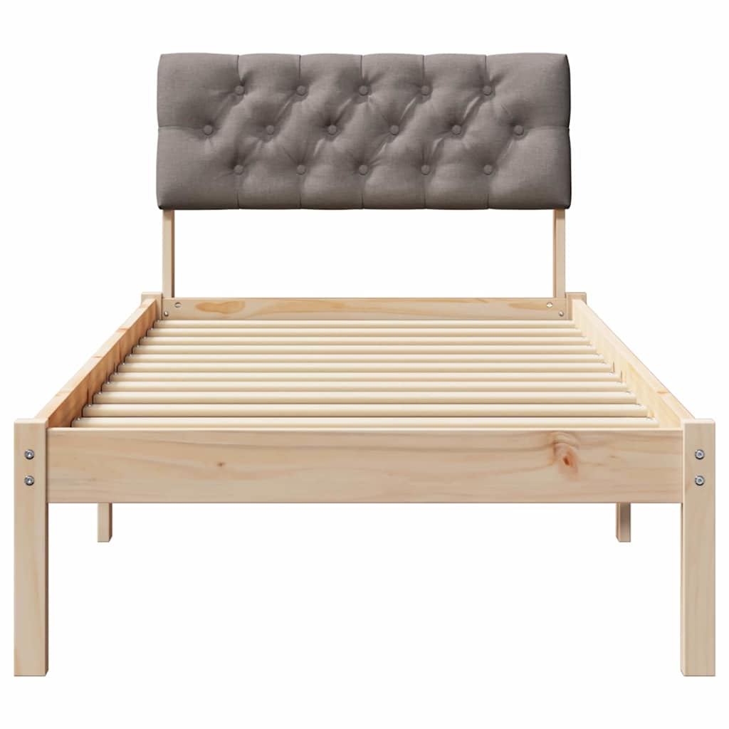 Bedframe Bruin en taupe 80 x 200 cm Massief grenenhout