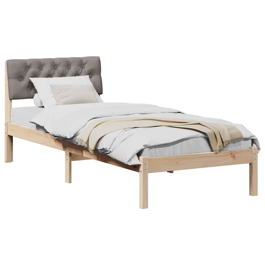 Bedframe Bruin en taupe 80 x 200 cm Massief grenenhout