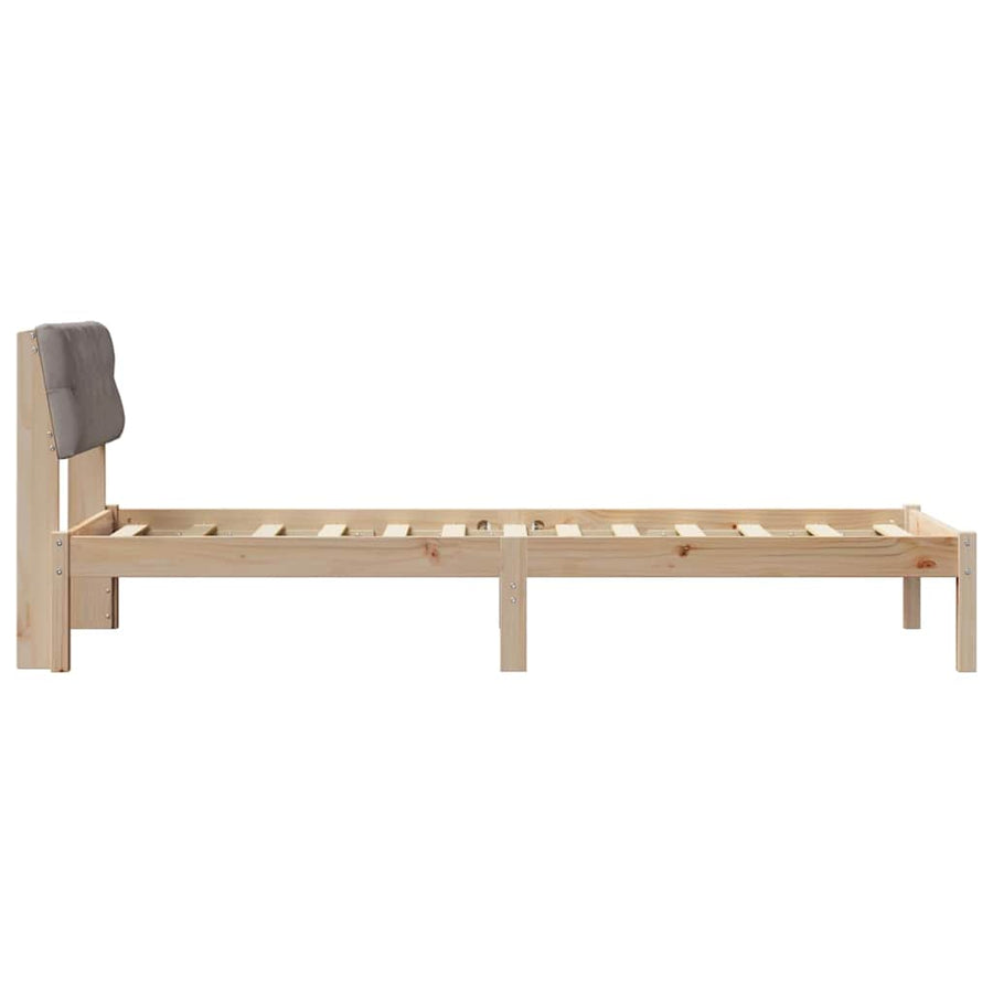 Bedframe Bruin en taupe 80 x 200 cm Massief grenenhout