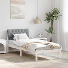 Bedframe massief grenenhout 80x200 cm wit lichtgrijs