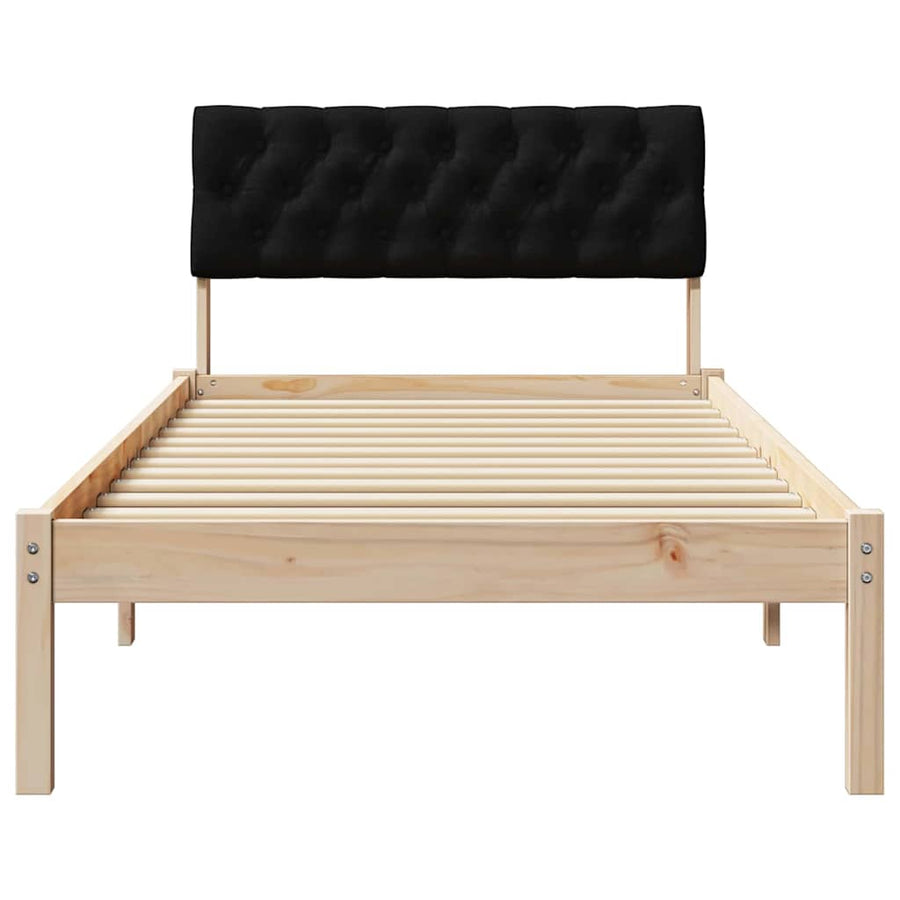 Bedframe Bruin en zwart 90 x 190 cm Massief grenenhout