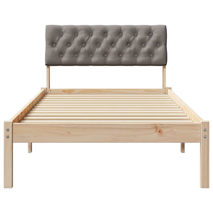 Bedframe Bruin en taupe 90 x 190 cm Massief grenenhout