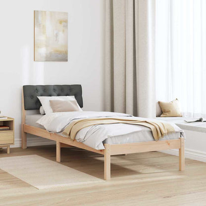Bedframe Bruin en donkergrijs 75 x 190 cm Massief grenenhout