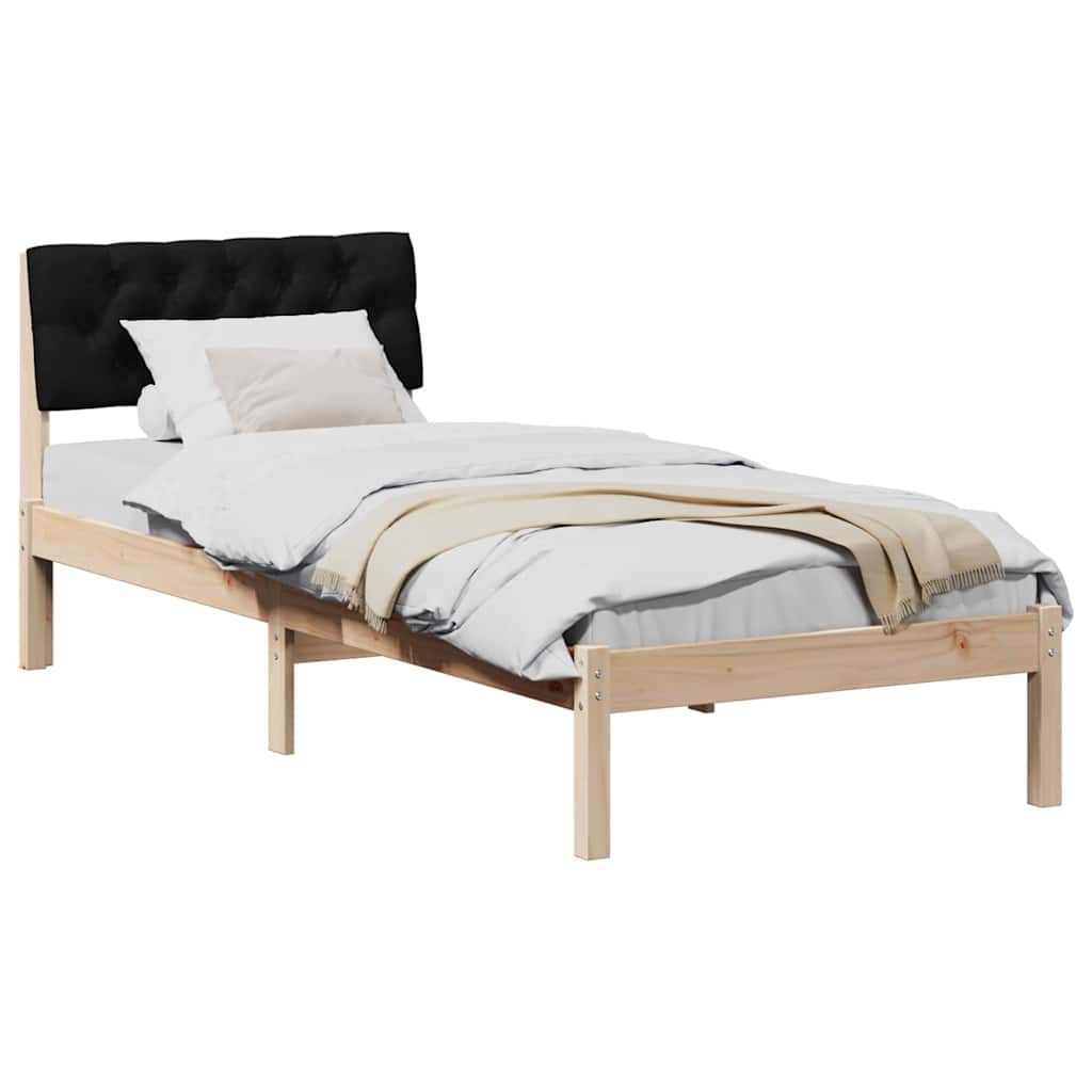 Bedframe Bruin en zwart 75 x 190 cm Massief grenenhout