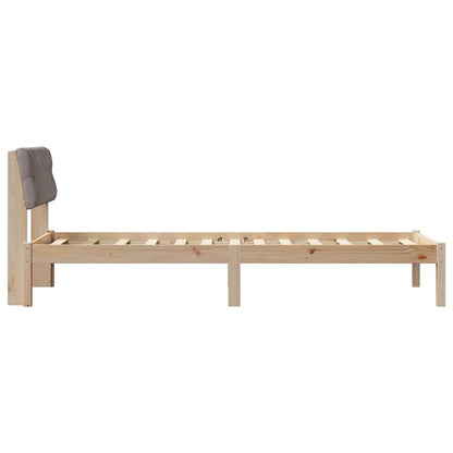 Bedframe Bruin en taupe 75 x 190 cm Massief grenenhout