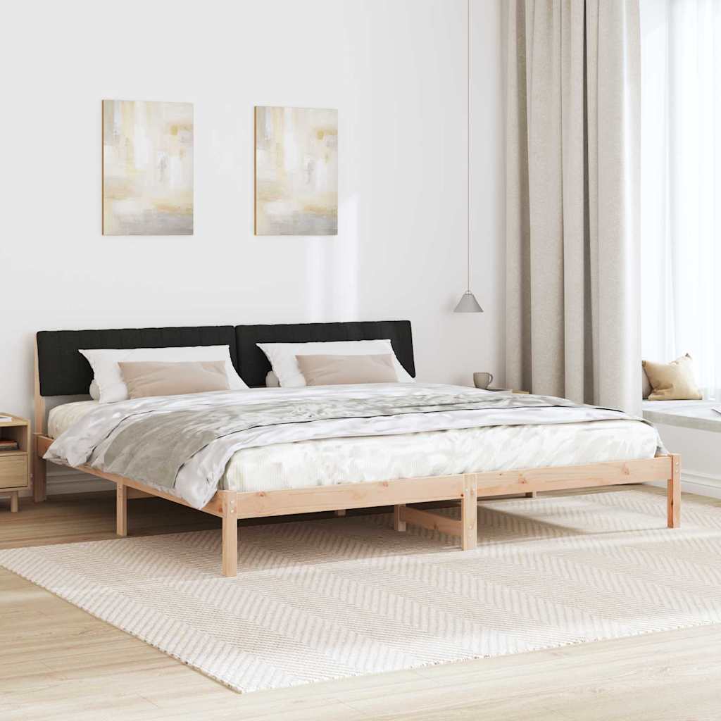 Bedframe Bruin en zwart 160 x 200 cm Massief grenenhout