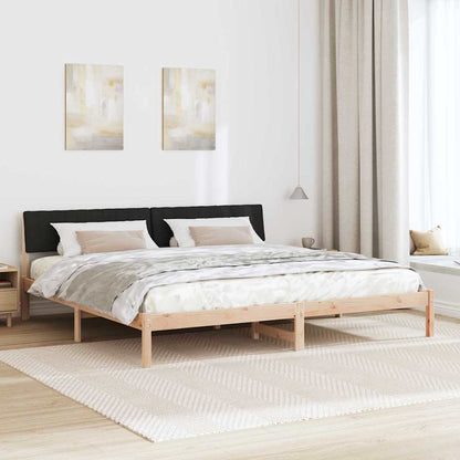 Bedframe Bruin en zwart 160 x 200 cm Massief grenenhout