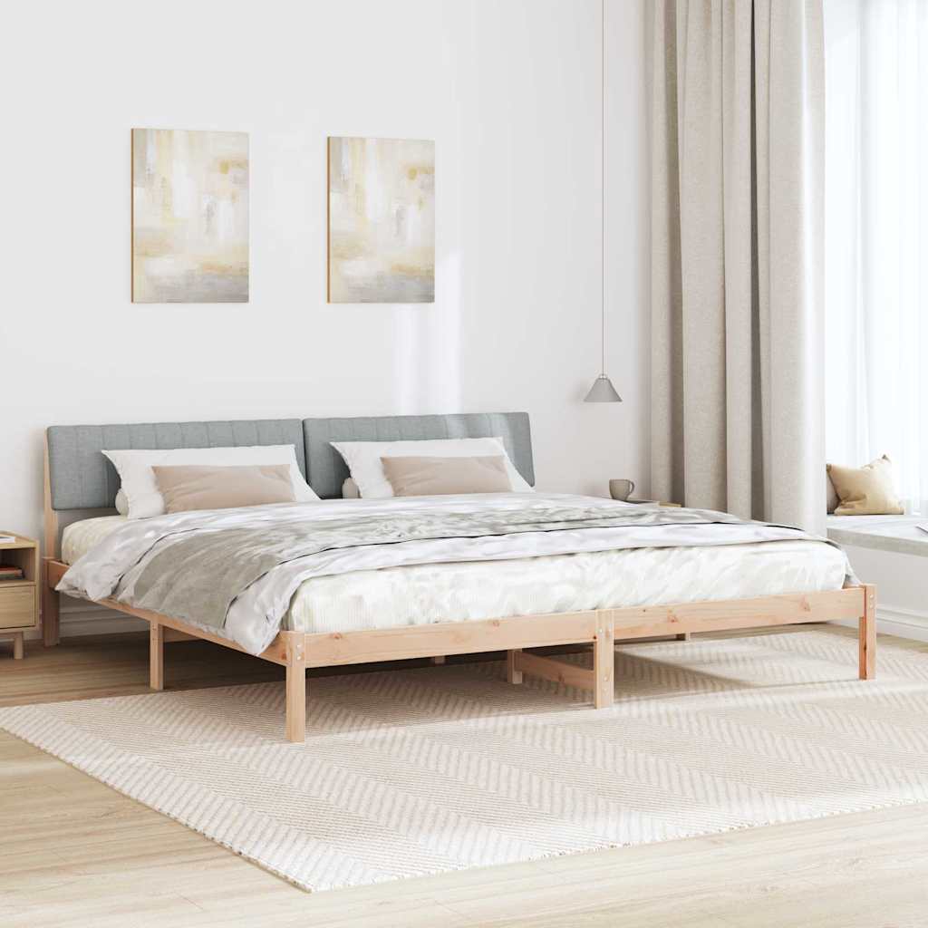 Bedframe Bruin en lichtgrijs 150 x 200 cm Massief grenenhout